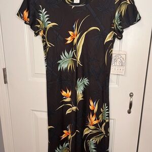 Elegant Black Floral Midi Dress